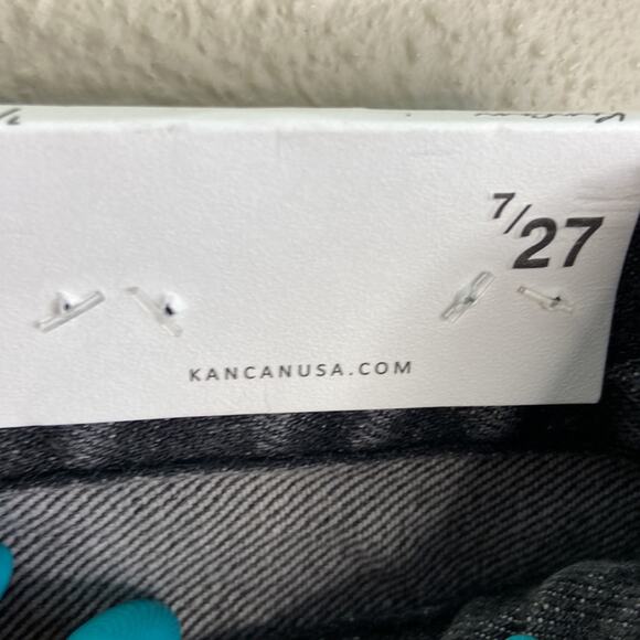 NWT KanCan Women Gray 100% Cotton Mom Style Vici Distressed Jeans Sz  7/27 - Picture 6 of 7